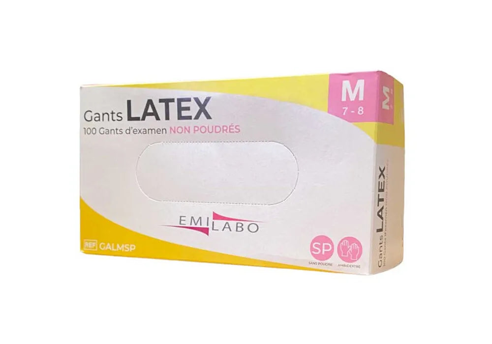 GANT LATEX NATUREL SANS POUDRE - Boite de 100 - Alltex